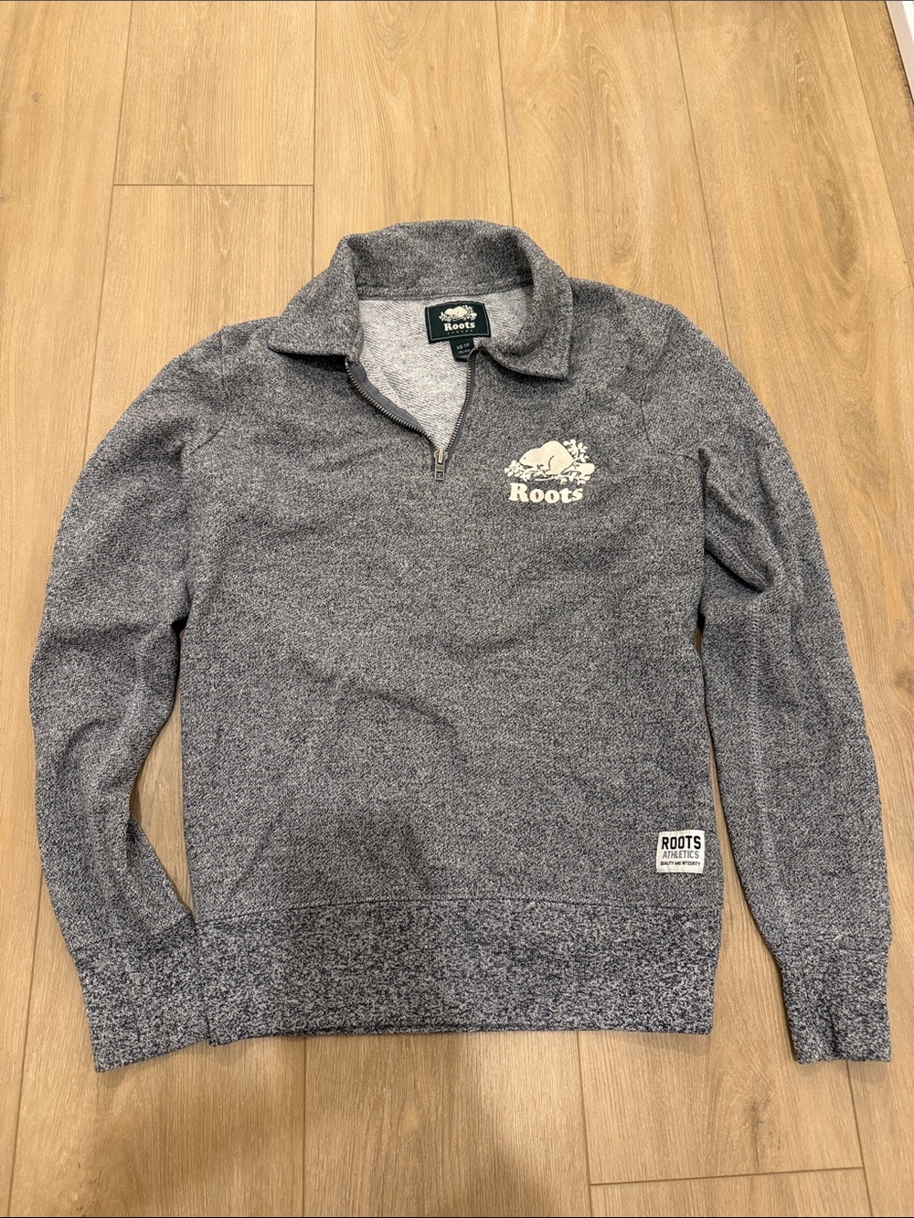 Roots Women's Gray Quarter-Zip Crewneck Sweater